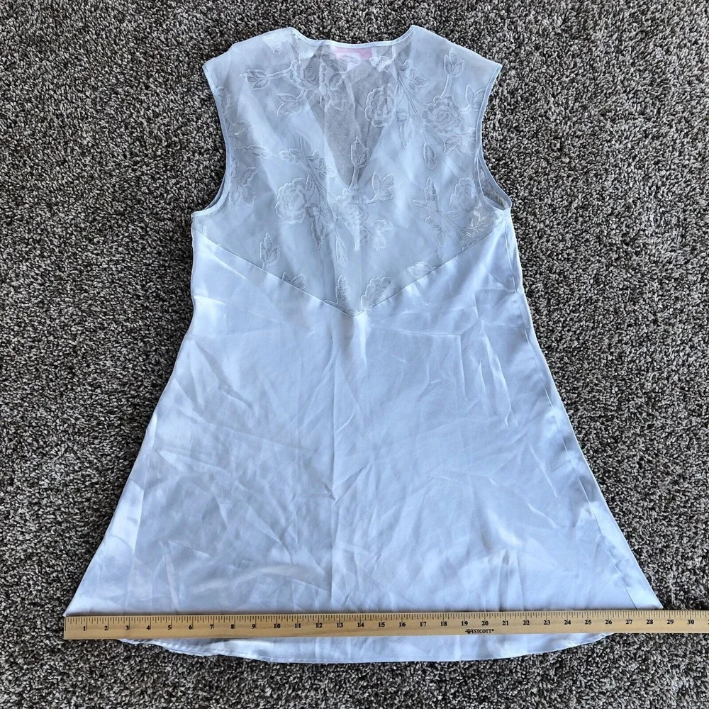 Vintage Oscar De La Renta Nightgown Womens S Pink Label Baby Blue Satin Coquette